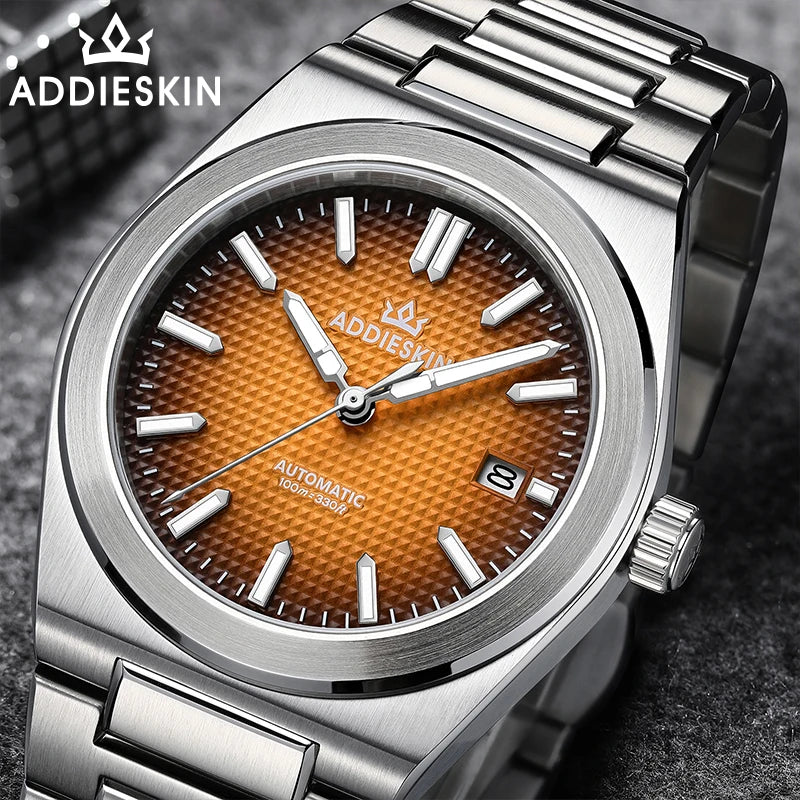 ADDIESKIN Automatic Men’s Mechanical Watch Japan 9015 Movement Sapphire Glass Luminous 316L Stainless Steel 100M Waterproof